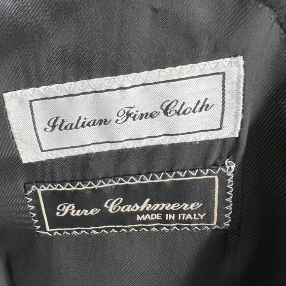 Zanetti 100% Cashmere 3 Button Blazer Black Double Vent Tailored Made in Italy‎ - Picture 5 of 9